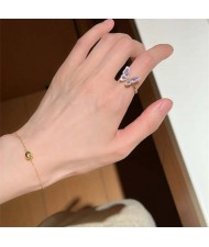 Enamel Butterfly Female Niche High-grade sense Light Luxury Non-fading Women Copper Fashion Ring