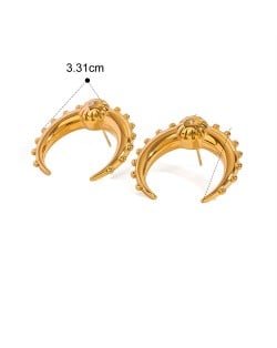 Flower Moon Design Fashion Jewelry Stainless Steel Wholesale Earrings