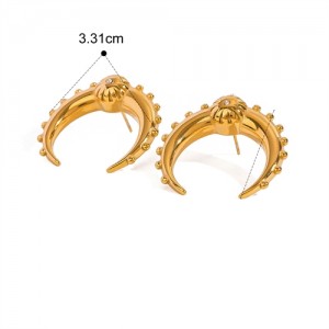 Flower Moon Design Fashion Jewelry Stainless Steel Wholesale Earrings