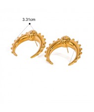 Flower Moon Design Fashion Jewelry Stainless Steel Wholesale Earrings