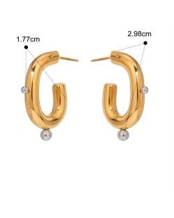 Business Style G Shape Design Fashion Jewelry Stainless Steel Wholesale Earrings