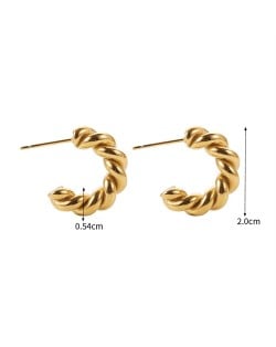 Twist C Shape Design Fashion Jewelry Women Stainless Steel Wholesale Earrings