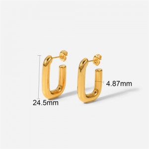 Simple Office Style C Shape Design Fashion Jewelry Women Stainless Steel Wholesale Earrings