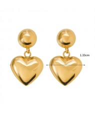Business Style Peach Heart Dangle Fashion Jewelry Wholesale Women Stainless Steel Earrings