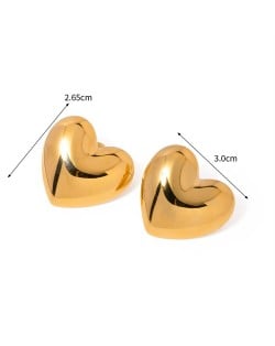 Simple Heart Design Fashion Jewelry Wholesale Women Stainless Steel Stud Earrings