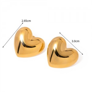 Simple Heart Design Fashion Jewelry Wholesale Women Stainless Steel Stud Earrings