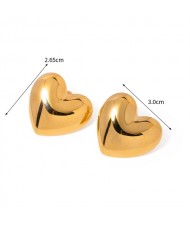 Simple Heart Design Fashion Jewelry Wholesale Women Stainless Steel Stud Earrings