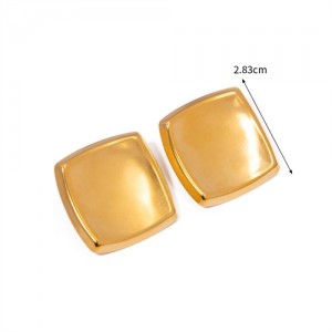 Simple Square Design Business Style Fashion Jewelry Wholesale Women Stainless Steel Stud Earrings