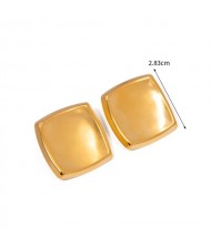 Simple Square Design Business Style Fashion Jewelry Wholesale Women Stainless Steel Stud Earrings