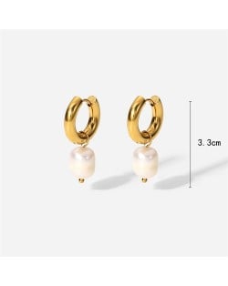 Stainless Steel Elegant Pearl Dangle Fashion Jewelry Wholesale Women Earrings