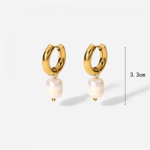 Stainless Steel Elegant Pearl Dangle Fashion Jewelry Wholesale Women Earrings