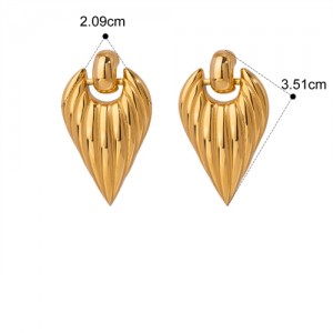 Leaf Design 18K Gold Plated Fashion Jewelry Women Stainless Steel Wholesale Earrings