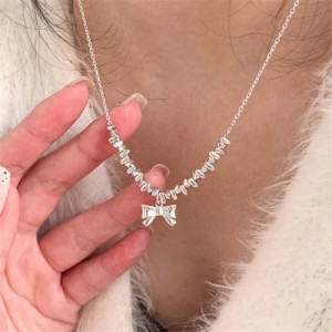 Korean Fashion Classic Bowknot Pendant Wholesale Collarbone Chain Necklace