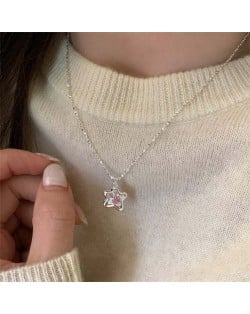 Korean Minimalist Fashion Rhinestone Star Pendant Wholesale Collarbone Chain Necklace