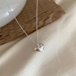 Korean Minimalist Fashion Cute Heart Pendant Wholesale Collarbone Chain Necklace
