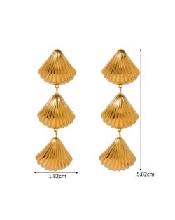 Sea Shell Dangle Design Fashion Jewelry Women Stainless Steel Wholesale Earrings