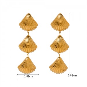 Sea Shell Dangle Design Fashion Jewelry Women Stainless Steel Wholesale Earrings