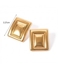 Minimalism Rectangle 18K Gold Plated Fashion Jewelry Women Stainless Steel Wholesale Earrings