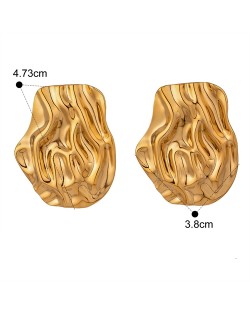 Irregular Geometric Shape Design Fashion Jewelry Women Stainless Steel Wholesale Earrings