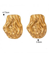 Irregular Geometric Shape Design Fashion Jewelry Women Stainless Steel Wholesale Earrings