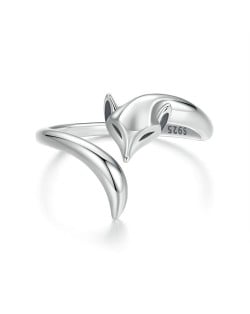 Fine Jewelry Animal Theme Fox Open-end Design Wholesale Women 925 Sterling Silver Ring - Silver