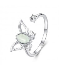 Fine Jewelry Insect Series Butterfly Open-end Design Wholesale Women 925 Sterling Silver Ring
