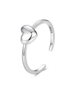 Fine Jewelry Simple Peach Heart Open-end Design Wholesale Women 925 Sterling Silver Ring