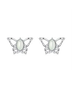 Silver Jewelry Natural Stone Butterfly Deisgn Wholesale Women 925 Sterling Silver Earrings