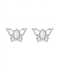 Silver Jewelry Natural Stone Butterfly Deisgn Wholesale Women 925 Sterling Silver Earrings