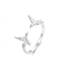 Fine Jewelry Simple Flying Birds Design Wholesale Women 925 Sterling Silver Ring