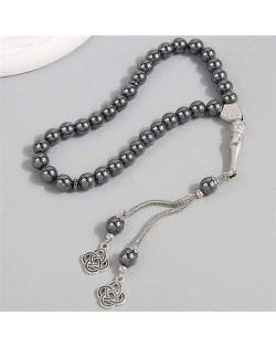 Middle East Fashion Beads Rosary Hand String Wholesale Bracelet - Gray
