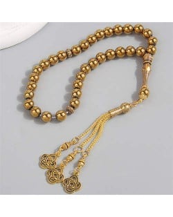 Middle East Fashion Beads Rosary Hand String Wholesale Bracelet - Golden