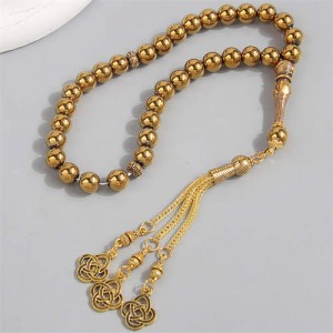 Middle East Fashion Beads Rosary Hand String Wholesale Bracelet - Golden