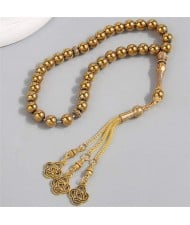 Middle East Fashion Beads Rosary Hand String Wholesale Bracelet - Golden