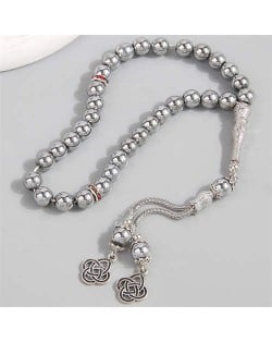 Middle East Fashion Beads Rosary Hand String Wholesale Bracelet - Silver