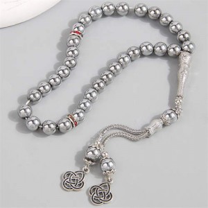 Middle East Fashion Beads Rosary Hand String Wholesale Bracelet - Silver