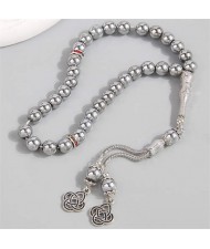 Middle East Fashion Beads Rosary Hand String Wholesale Bracelet - Silver