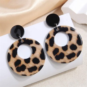 Leopard Prints Hoop Design Women Wholesale Stud Earrings