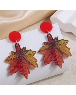 Maple Leaves Design U.S. High Fashion Women Wholesale Stud Earrings