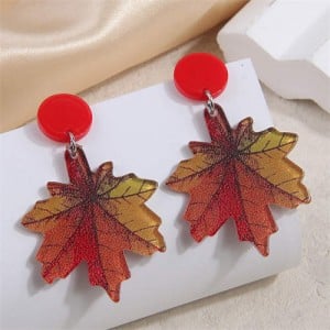 Maple Leaves Design U.S. High Fashion Women Wholesale Stud Earrings