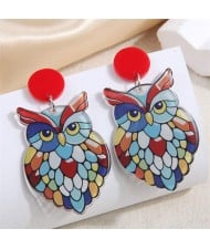 Colorful Night Owl Design U.S. High Fashion Women Wholesale Stud Earrings