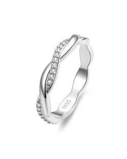 Fine Jewelry Simple Cord Design Wholesale Women 925 Sterling Silver Ring