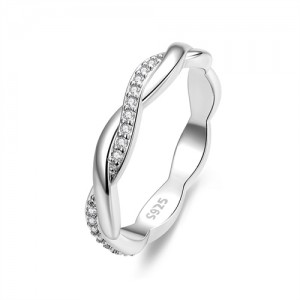 Fine Jewelry Simple Cord Design Wholesale Women 925 Sterling Silver Ring
