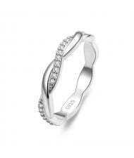 Fine Jewelry Simple Cord Design Wholesale Women 925 Sterling Silver Ring
