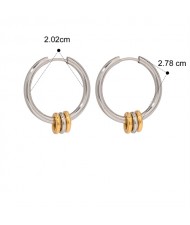 Simple Hoop Design Fashion Jewelry Women Stainless Steel Wholesale Earrings