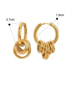 Small Circles Pendant Hoop Design Fashion Jewelry Women Stainless Steel Wholesale Earrings