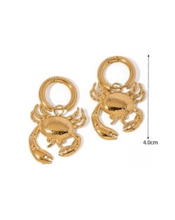 Cute Crab Shape Design Fashion Jewelry Women Stainless Steel Wholesale Earrings