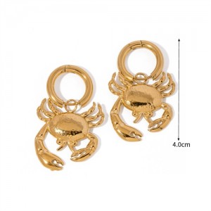 Cute Crab Shape Design Fashion Jewelry Women Stainless Steel Wholesale Earrings