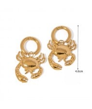 Cute Crab Shape Design Fashion Jewelry Women Stainless Steel Wholesale Earrings