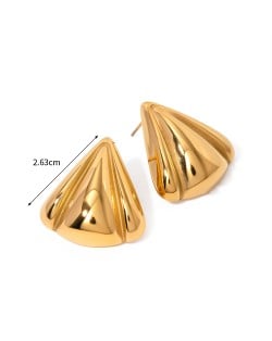 Trangle Shell Design Fashion Jewelry Women Stainless Steel Wholesale Earrings